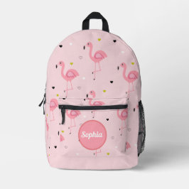 Personalisierter Name Flamingo Liebe Rosa Farbe Bedruckter Rucksack