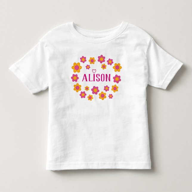 Personalisierter Name Florentiner Frühlingsmädchen Kleinkind T-shirt (Vorderseite)
