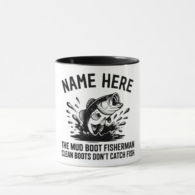 Personalisierter Name Forellenangler Tasse (Zentrum)