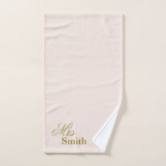 Personalisierter Name Frau Smith Gold Blush Handtuch