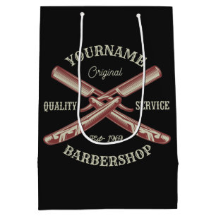 Personalisierter NAME-Friseur-Rasiermesser Friseur Mittlere Geschenktüte