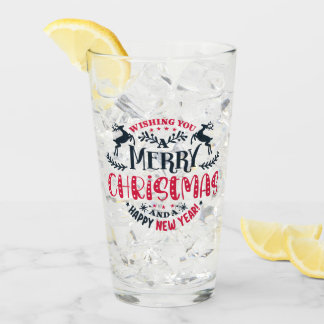 Personalisierter Name Frohe Weihnachten und Neujah Glas
