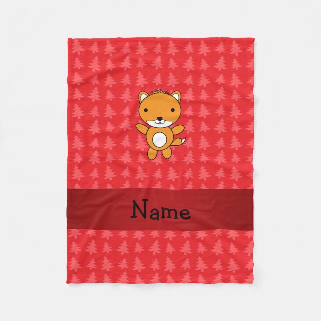 Personalisierter Name Fuchs Fleecedecke (Vorderseite)