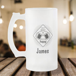 Personalisierter Name Funny Vater Mattglas Bierglas