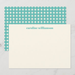 Personalisierter Name für Aquamarine geometrische  Mitteilungskarte