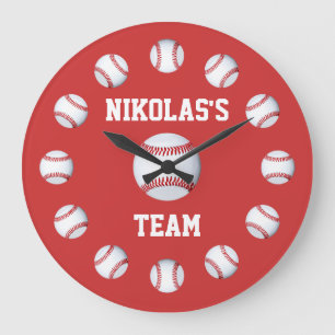 Personalisierter Name für Baseball-benutzerdefini Große Wanduhr