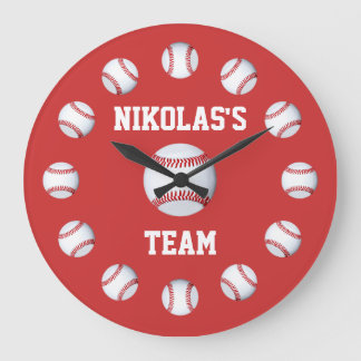 Personalisierter Name für Baseball-benutzerdefinie Große Wanduhr