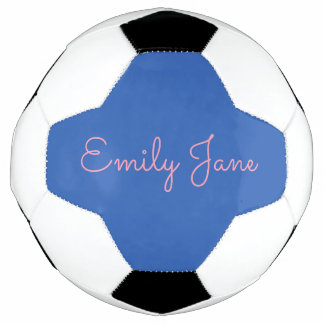Personalisierter Name für blaue und rosa Skripte Fußball