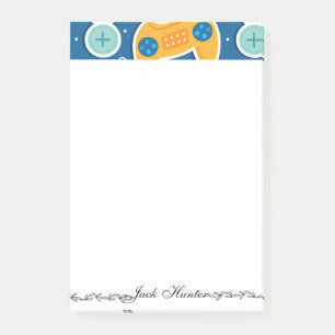 Personalisierter Name für das blaue Videospiel  Post-it Klebezettel