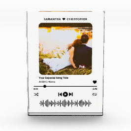 Personalisierter Name für den Song Music Player Fotoblock