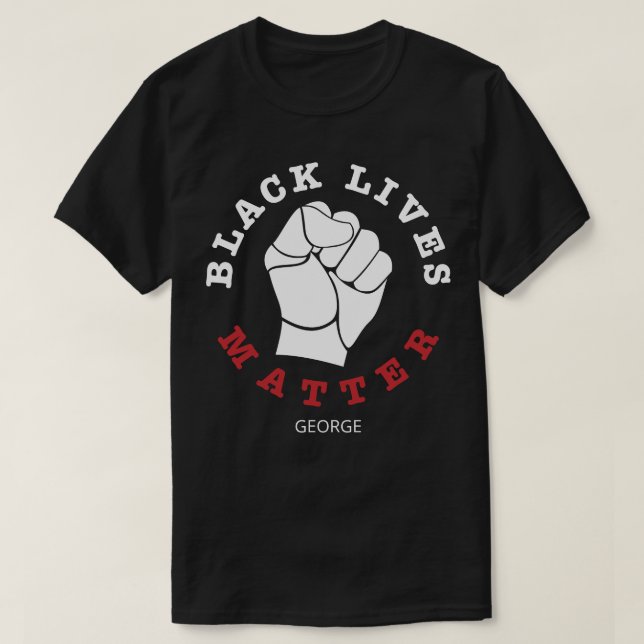 Personalisierter Name für die Faust Black Lives T-Shirt (Design vorne)