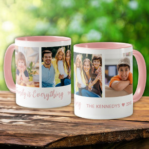 Personalisierter Name für Fotocollage Anführungsze Tasse