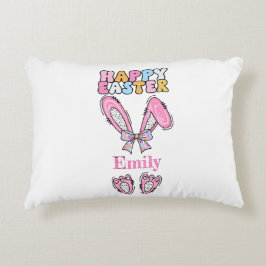 Personalisierter Name für Girly Happy Oaster Dekokissen