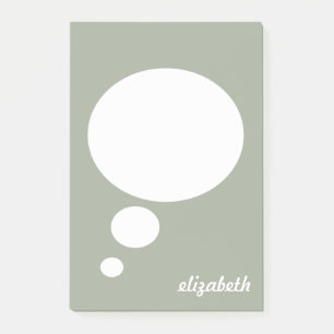 Personalisierter Name für Grün- und Weißgespräch Post-it Klebezettel