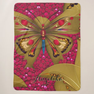 Personalisierter Name für helle Rot- und Goldschme Sherpadecke