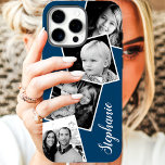 Personalisierter Name für Instagramm-Fotocollage Case-Mate iPhone Hülle<br><div class="desc">Custom Instagram Foto Collage Navy Blue Personalisiert iPhone 11 Fall. Dieses trendige,  moderne Design verfügt über einen Platz für 4 quadratische Foto im Stil eines Intragrams. Fügen Sie Ihren Namen oder Text hinzu,  um dieses benutzerdefinierte DIY-Design weiter zu personalisieren und wählen Sie Ihre eigene Hintergrundfarbe aus.</div>