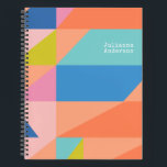 Personalisierter Name für leuchtende geometrische  Notizbuch<br><div class="desc">Personalisiertes Namensschild für leuchtende geometrische Formen</div>