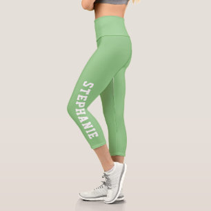 Personalisierter Name für Minze Grün Capri Leggings