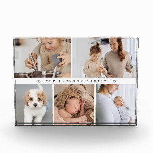 Personalisierter Name für moderne Familienfotosamm Fotoblock
