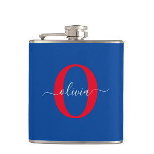 Personalisierter Name für Monogramm Flachmann