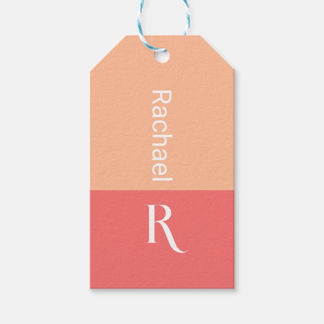 Personalisierter Name für Monogramm Geschenkanhänger (Vorderseite)