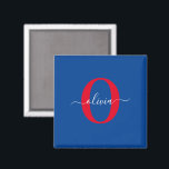 Personalisierter Name für Monogramm Magnet<br><div class="desc">Dieses elegante Monogramm und das stilvolle Script-Namensdesign können als Geschenk für Geburtstag, Hochzeit, Brautparty, Jubiläum, Muttertag oder jeden Anlass gegeben werden. Es kann mit dem Namen und dem Namen der Person personalisiert werden. Sie können den Schriftart, die Farbe des Schriftartes, die Größe des Schriftartes und die Hintergrundfarbe mit dem Design-Tool...</div>