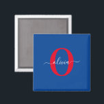 Personalisierter Name für Monogramm Magnet<br><div class="desc">Dieses elegante Monogramm und das stilvolle Script-Namensdesign können als Geschenk für Geburtstag, Hochzeit, Brautparty, Jubiläum, Muttertag oder jeden Anlass gegeben werden. Es kann mit dem Namen und dem Namen der Person personalisiert werden. Sie können den Schriftart, die Farbe des Schriftartes, die Größe des Schriftartes und die Hintergrundfarbe mit dem Design-Tool...</div>