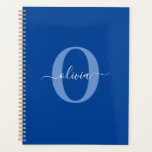 Personalisierter Name für Monogramm Planer<br><div class="desc">Dieses elegante Monogramm und das stilvolle Script-Namensdesign können als Geschenk für Geburtstag, Hochzeit, Brautparty, Jubiläum, Muttertag oder jeden Anlass gegeben werden. Es kann mit dem Namen und dem Namen der Person personalisiert werden. Sie können den Schriftart, die Farbe des Schriftartes, die Größe des Schriftartes und die Hintergrundfarbe mit dem Design-Tool...</div>