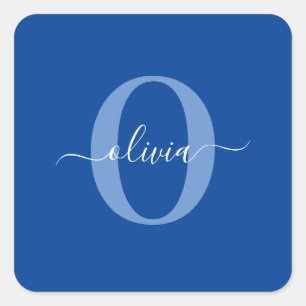 Personalisierter Name für Monogramm Quadratischer Aufkleber