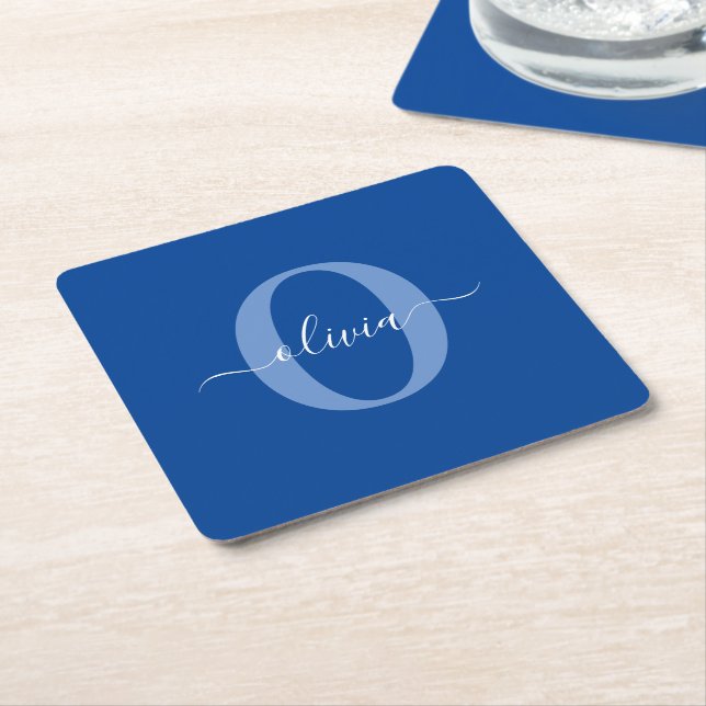 Personalisierter Name für Monogramm Rechteckiger Pappuntersetzer (angewinkelt)