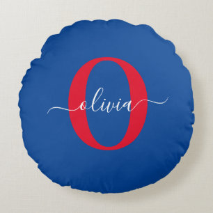 Personalisierter Name für Monogramm Rundes Kissen