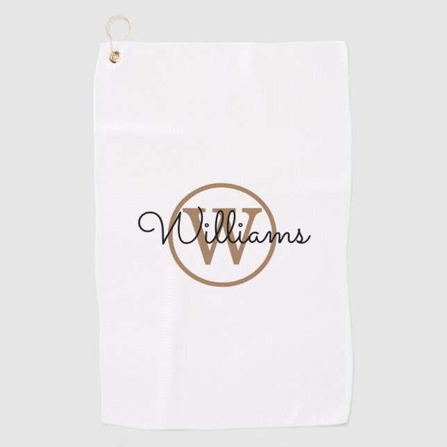 Personalisierter Name für Monogramm-Signatur Golfhandtuch (Vorderseite)