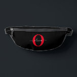 Personalisierter Name für Monogramm-Skript Schwarz Bauchtasche<br><div class="desc">Dieses elegante Monogramm und das stilvolle Script-Namensdesign können als Geschenk für Geburtstag, Hochzeit, Babydusche, Jubiläum, Muttertag oder jeden Anlass gegeben werden. Es kann mit dem Namen und dem Namen der Person personalisiert werden. Sie können die Farbe des Schriftartes, die Größe des Schriftartes, die Hintergrundfarbe ändern und den Text mithilfe des...</div>