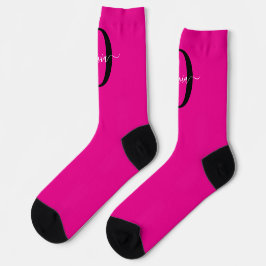 Personalisierter Name für Monogramm Skripte Rosa S Socken