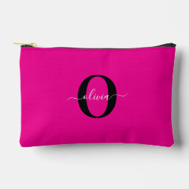 Personalisierter Name für Monogramm Skripte Rosa S Zubehörtasche