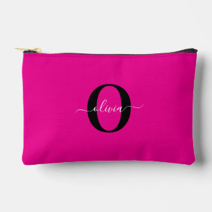 Personalisierter Name für Monogramm Skripte Rosa S Zubehörtasche