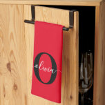 Personalisierter Name für Monogramm Skriptname Sch Geschirrtuch<br><div class="desc">Dieses elegante Monogramm und das stilvolle Script-Namensdesign können als Geschenk für einen Geburtstag, Muttertag oder jeden Anlass gegeben werden. Es kann mit dem Namen und dem Namen der Person personalisiert werden. Sie können den Schriftart, die Farbe des Schriftartes, die Größe des Schriftartes und die Hintergrundfarbe mit dem Design-Tool ändern. Viel...</div>