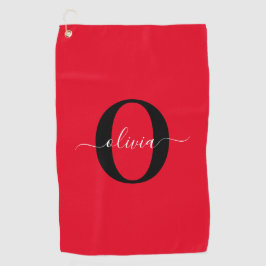 Personalisierter Name für Monogramm Skriptname Sch Golfhandtuch