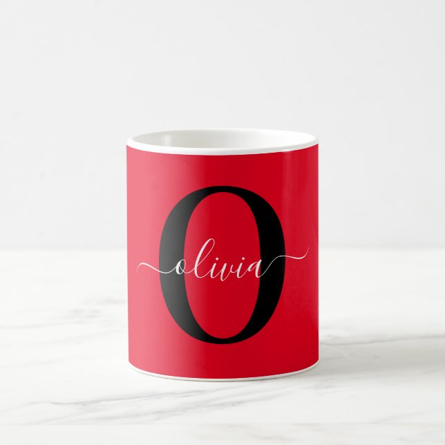 Personalisierter Name für Monogramm Skriptname Sch Kaffeetasse (Mittel)