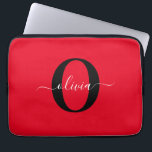 Personalisierter Name für Monogramm Skriptname Sch Laptopschutzhülle<br><div class="desc">Dieses elegante Monogramm und das stilvolle Script-Namensdesign können als Geschenk für Geburtstag, Hochzeit, Brautparty, Jubiläum, Muttertag oder jeden Anlass gegeben werden. Es kann mit dem Namen und dem Namen der Person personalisiert werden. Sie können den Schriftart, die Farbe des Schriftartes, die Größe des Schriftartes und die Hintergrundfarbe mit dem Design-Tool...</div>