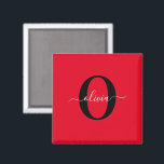 Personalisierter Name für Monogramm Skriptname Sch Magnet<br><div class="desc">Dieses elegante Monogramm und das stilvolle Script-Namensdesign können als Geschenk für Geburtstag, Hochzeit, Brautparty, Jubiläum, Muttertag oder jeden Anlass gegeben werden. Es kann mit dem Namen und dem Namen der Person personalisiert werden. Sie können den Schriftart, die Farbe des Schriftartes, die Größe des Schriftartes und die Hintergrundfarbe mit dem Design-Tool...</div>