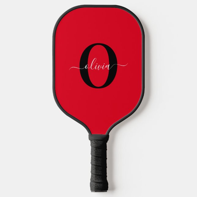 Personalisierter Name für Monogramm Skriptname Sch Pickleball Schläger (Vorderseite)