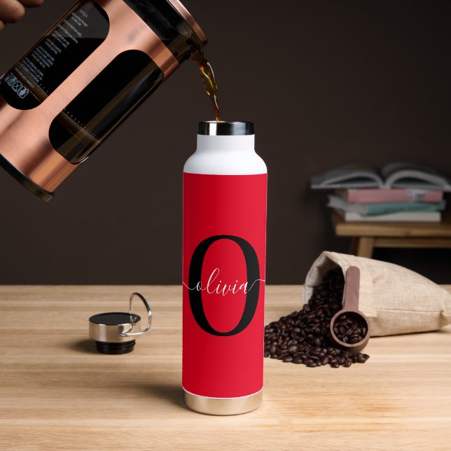 Personalisierter Name für Monogramm Skriptname Sch Trinkflasche (Kaffee)