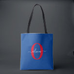 Personalisierter Name für Monogramm Tasche<br><div class="desc">Dieses elegante Monogramm und das stilvolle Script-Namensdesign können als Geschenk für Geburtstag, Hochzeit, Brautparty, Jubiläum, Muttertag oder jeden Anlass gegeben werden. Es kann mit dem Namen und dem Namen der Person personalisiert werden. Sie können den Schriftart, die Farbe des Schriftartes, die Größe des Schriftartes und die Hintergrundfarbe mit dem Design-Tool...</div>
