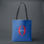 Personalisierter Name für Monogramm Tasche<br><div class="desc">Dieses elegante Monogramm und das stilvolle Script-Namensdesign können als Geschenk für Geburtstag, Hochzeit, Brautparty, Jubiläum, Muttertag oder jeden Anlass gegeben werden. Es kann mit dem Namen und dem Namen der Person personalisiert werden. Sie können den Schriftart, die Farbe des Schriftartes, die Größe des Schriftartes und die Hintergrundfarbe mit dem Design-Tool...</div>