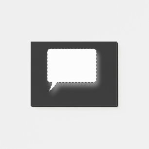 Personalisierter Name für Schwarz-Weiß-Talk Post-it Klebezettel