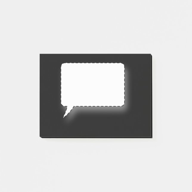 Personalisierter Name für Schwarz-Weiß-Talk Post-it Klebezettel (Vorderseite)