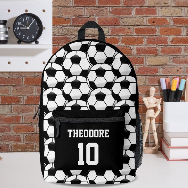 Personalisierter Name Fußball Ball Muster Bedruckter Rucksack (Von Creator hochgeladen)