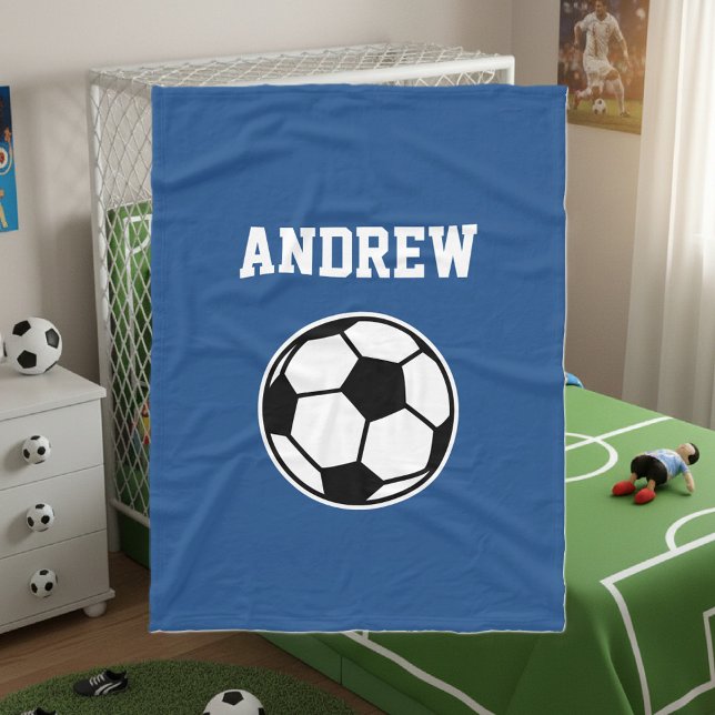 Personalisierter Name Fußball-Federdecke Fleecedecke (soccer fleece blanket)