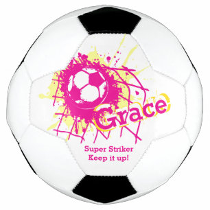Personalisierter Name Fußball Tor Girls pink